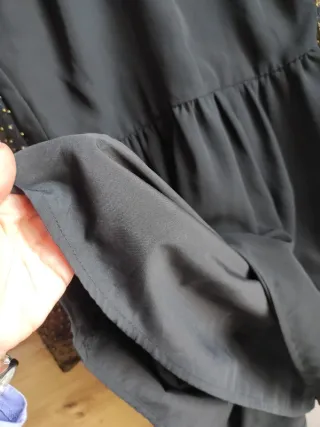 Vestido ZARA negro con transparencias abalorios