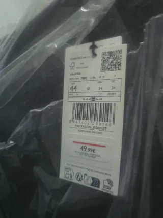 Pantalón Mango Raya Gris Talla 44 Nuevo