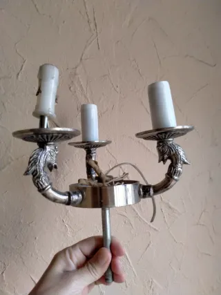 Lote lamparas antiguas tono plata