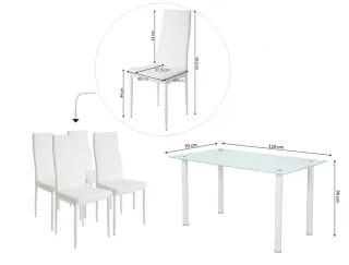 Mesa Comedor Cristal Templado 4 Sillas 663687306in
