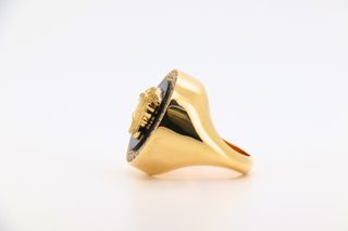 SELLO REDONDO MEDUSA ONIX CIRCONITAS Hueco Oro18K.