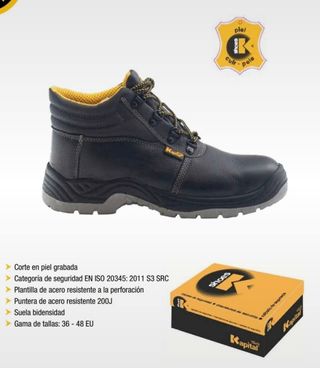 Botas de seguridad M Shoes negras y naranjas