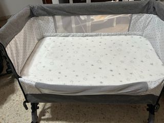 Mini Cuna Colecho Gris con Mosquitera