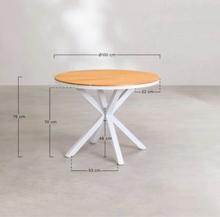 Mesa redonda Sklum madera y metal