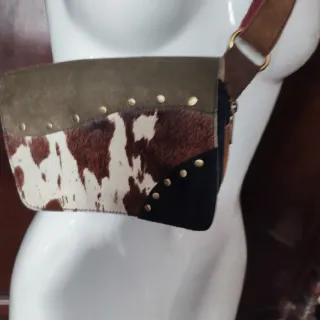 Bolso artesanal piel multicolor