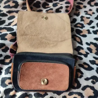 Bolso artesanal piel multicolor