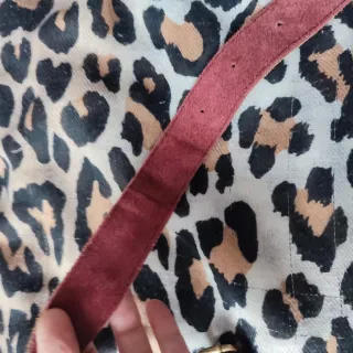 Bolso artesanal piel multicolor