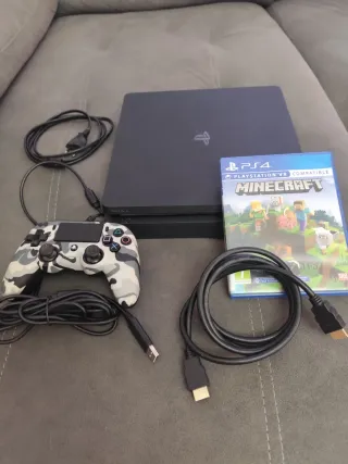PS4 Slim 1tb (PlayStation 4) + Mando + Minecraft