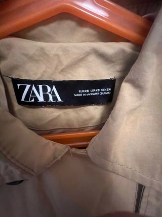 Gabardina Zara Beige Talla XS Mujer