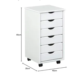 Cajonera blanca 6 cajones Interlink.