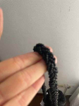 Bolso Zara abalorios flecos negro