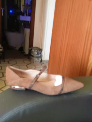 Zapatos Bailarinas Piel Marrones