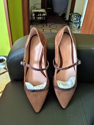 Zapatos Bailarinas Piel Marrones