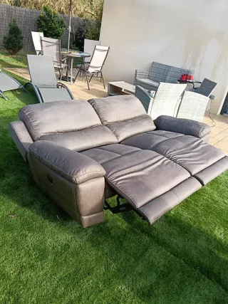 Sofá de 3 plazas marrón