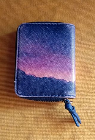 Cartera con cremallera y múltiples compartimentos