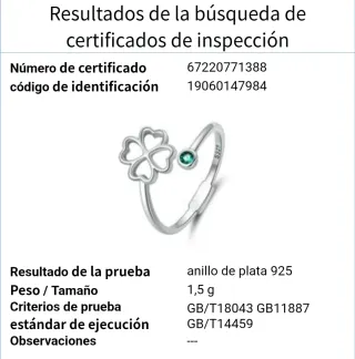 Anillo Trébol Suerte Circonita Verde Plata 925 Cer