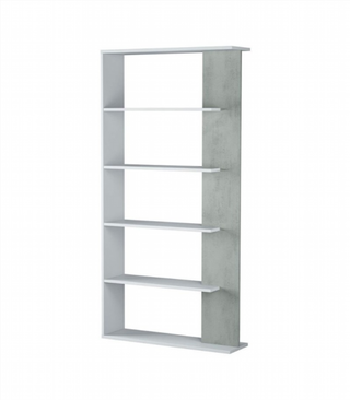 Estantería 5 Baldas. Blanco Artik/Cemento