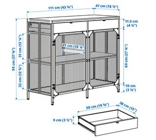 Aparador Ikea FJALLBO Negro/Madera