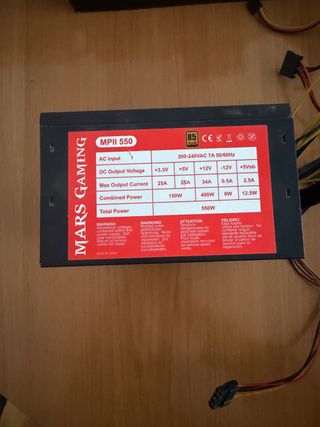 Fuente Alimentación Mars Gaming MPII 550W 80 PLUS