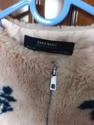 Abrigo pelito Zara Basic flores S