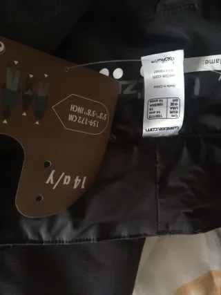 Pantalón de nieve infantil negro sin usar