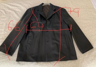 Chaqueta de piel hombre negra