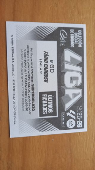 Carta Panini Liga Este 2025-26 Fabio Cardoso