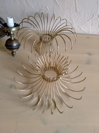 Lotto di lampade vintage dorate da restaurare