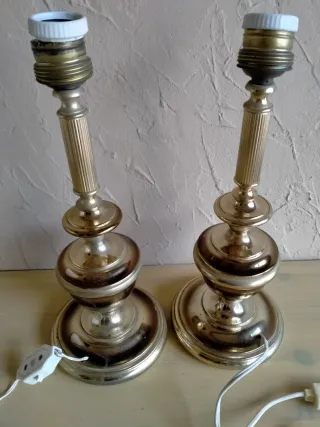 Lote Lámparas Vintage Doradas para restaurar