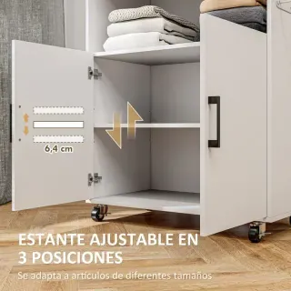 Mueble de Planchar con Ruedas 125x43,5x102,5 cm