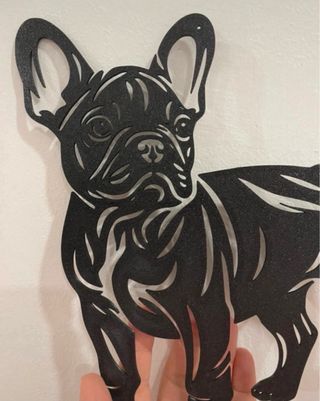 Quadro Silhueta Buldogue Francês Preto