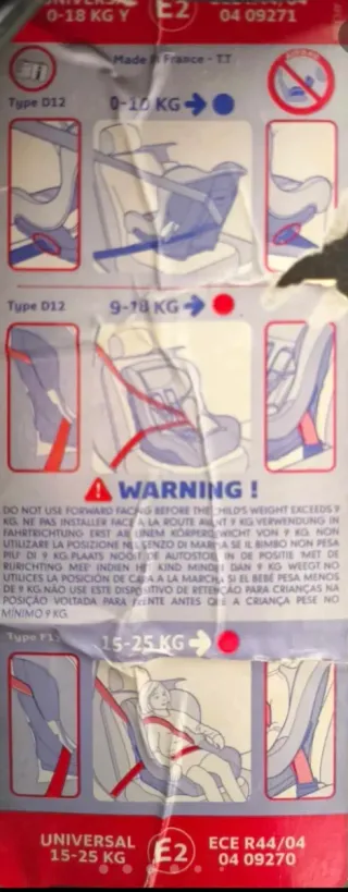 Silla de coche infantil Nani roja