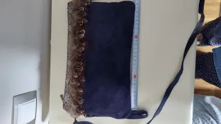 Bolso ante azul marino de bandolera y mano