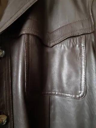 Chaqueta Cuero Marrón Pertho Grup Tall talla 54