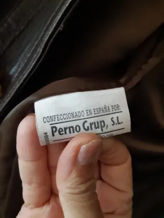 Chaqueta Cuero Marrón Pertho Grup Tall talla 54