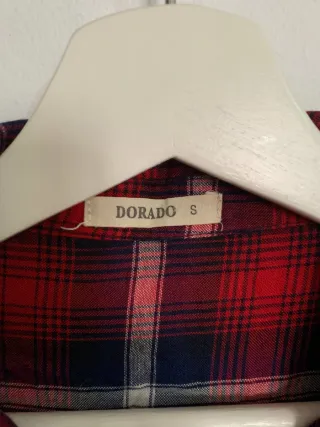 Camisa de cuadros roja y azul para mujer