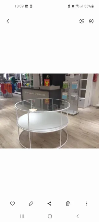 Mesas expositoras circulares, cuadradas y rectangu