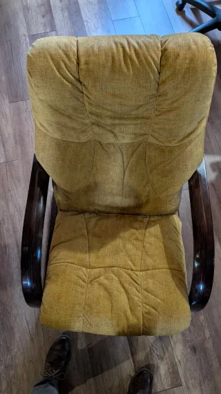 2 Sillones Relax Tela y Madera