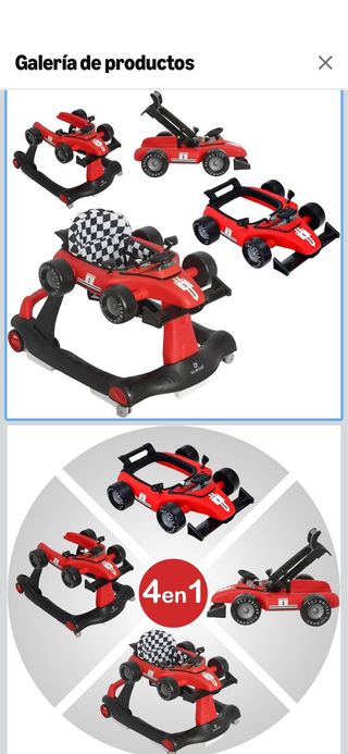 Andador Coche Carreras 4 en 1 Bebé