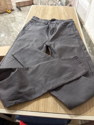 Pantalón cuero mujer gris talla S