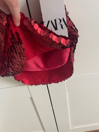 Bolso lentejuelas Zara rojo
