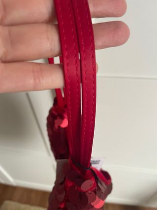 Bolso lentejuelas Zara rojo