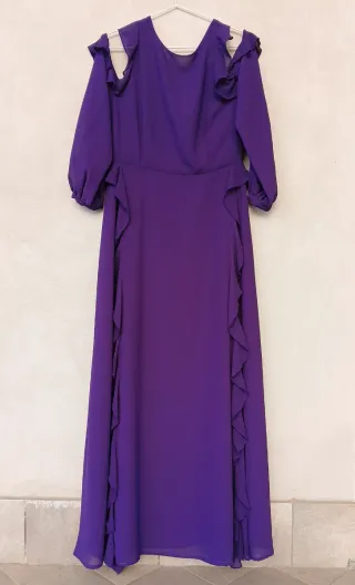 Abito lungo elegante per donna, tg S, viola