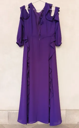 Abito lungo elegante per donna, tg S, viola