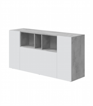 Aparador Buffet 3 Puertas. Cemento/Blanco Artik