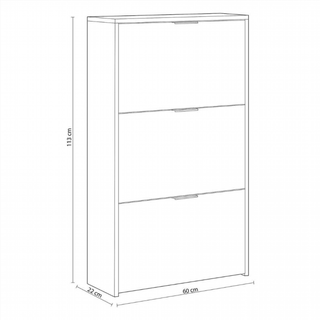 Zapatero 3 Trampones. Blanco Brillo y Roble