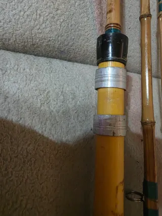 Caña de pescar artesanal de bambú