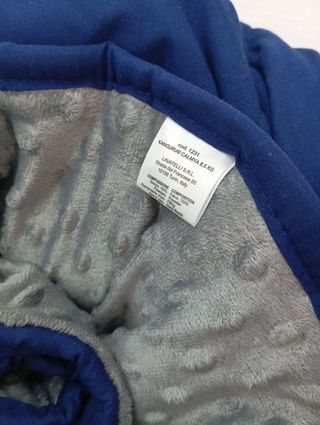 Manta ponderada azul de microfibra