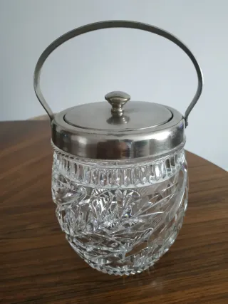 Bombonera Galletera Cristal Vintage