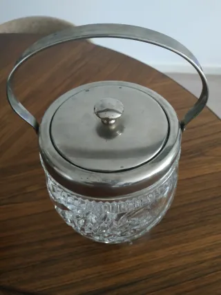 Bombonera Galletera Cristal Vintage